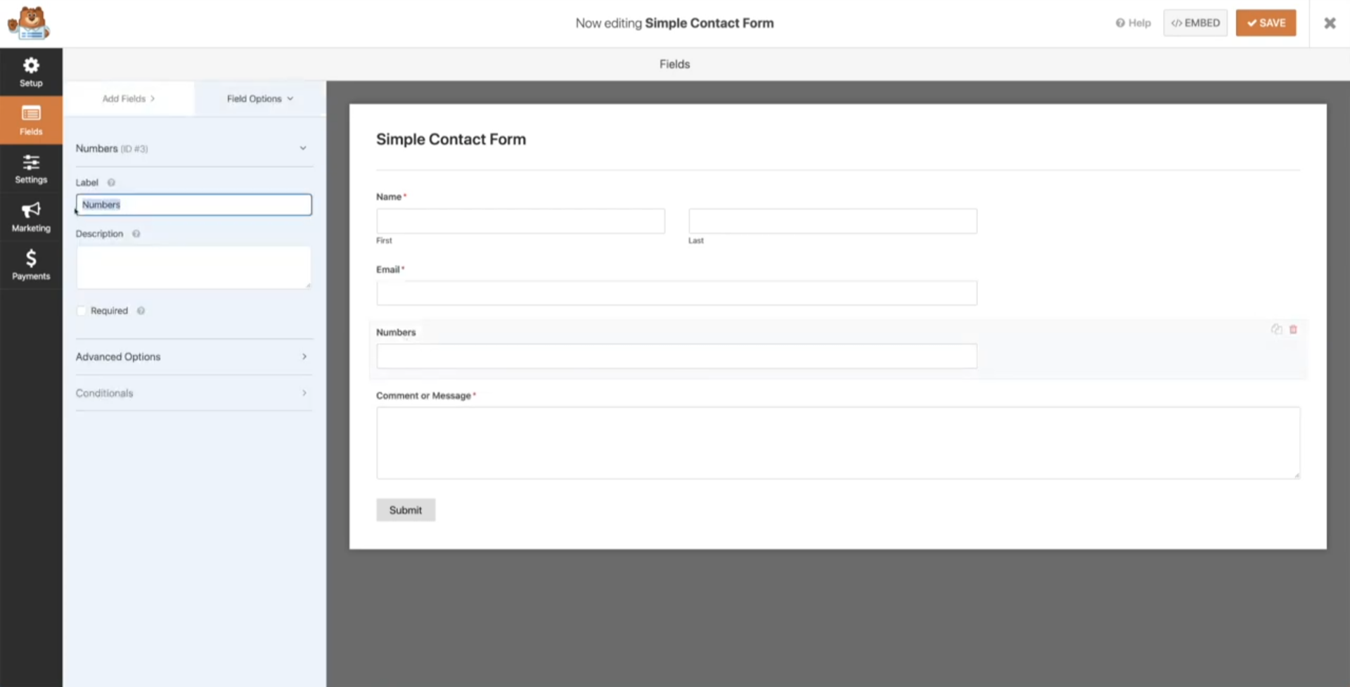 Contact Form template