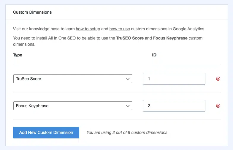 aioseo custom dimensions